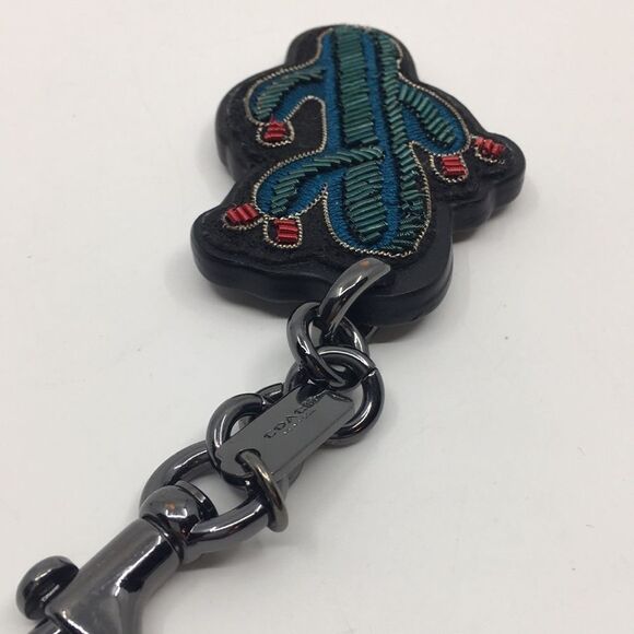 Coach Limited Edition Embroidered Cactus Leather Bag Charm w/ Gunmetal Hardware - Picture 12 of 16